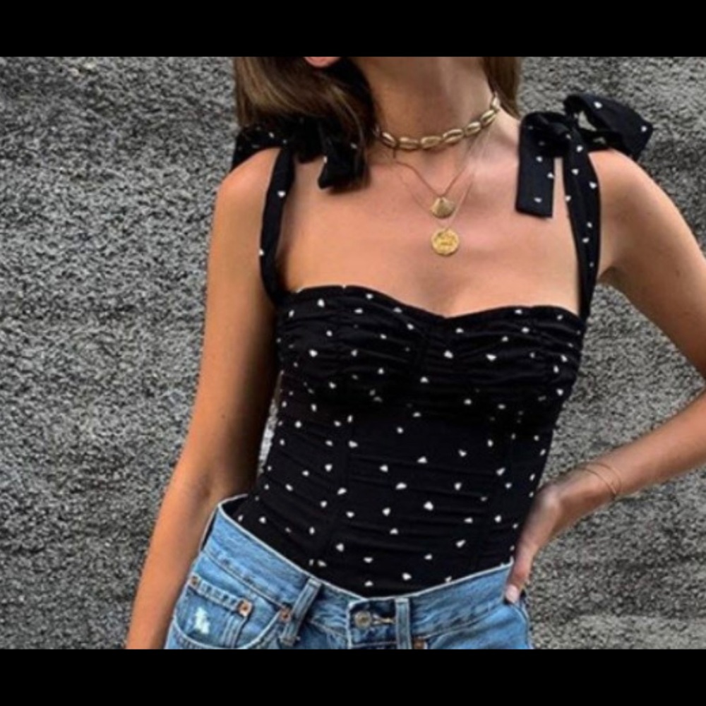 Heart motifs bustier top